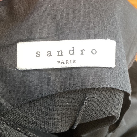 SANDRO 1 (US S) Classic Black Mini Dress Mesh V-Neck - Picture 11 of 11